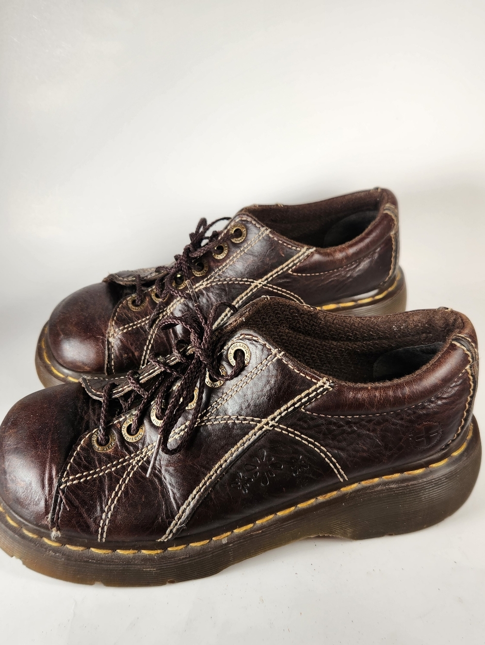 DR MARTENS Women’s Oxford Vintage 90s Brown Platform Chunky Daisy Rustic Shoe - Picture 4 of 12